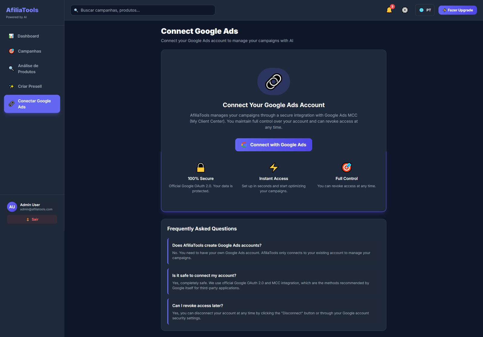 Integração Google Ads